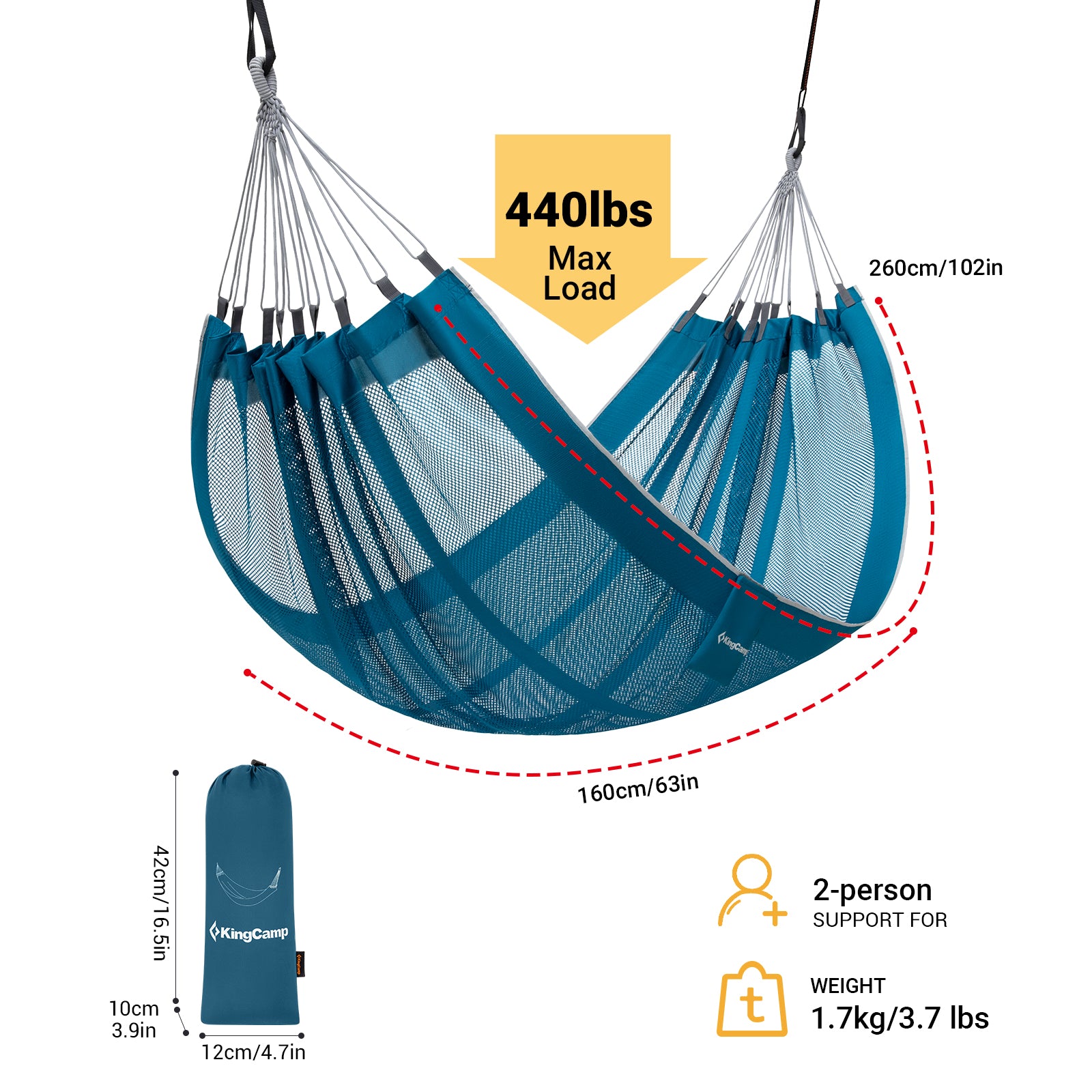 kingcamp-double-mesh-hammock-with-2-tree-straps image 7