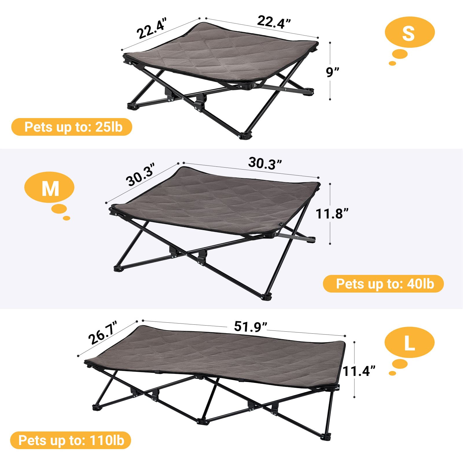 kingcamp-pets-elevated-outdoor-raised-mat-dog-cot image 2