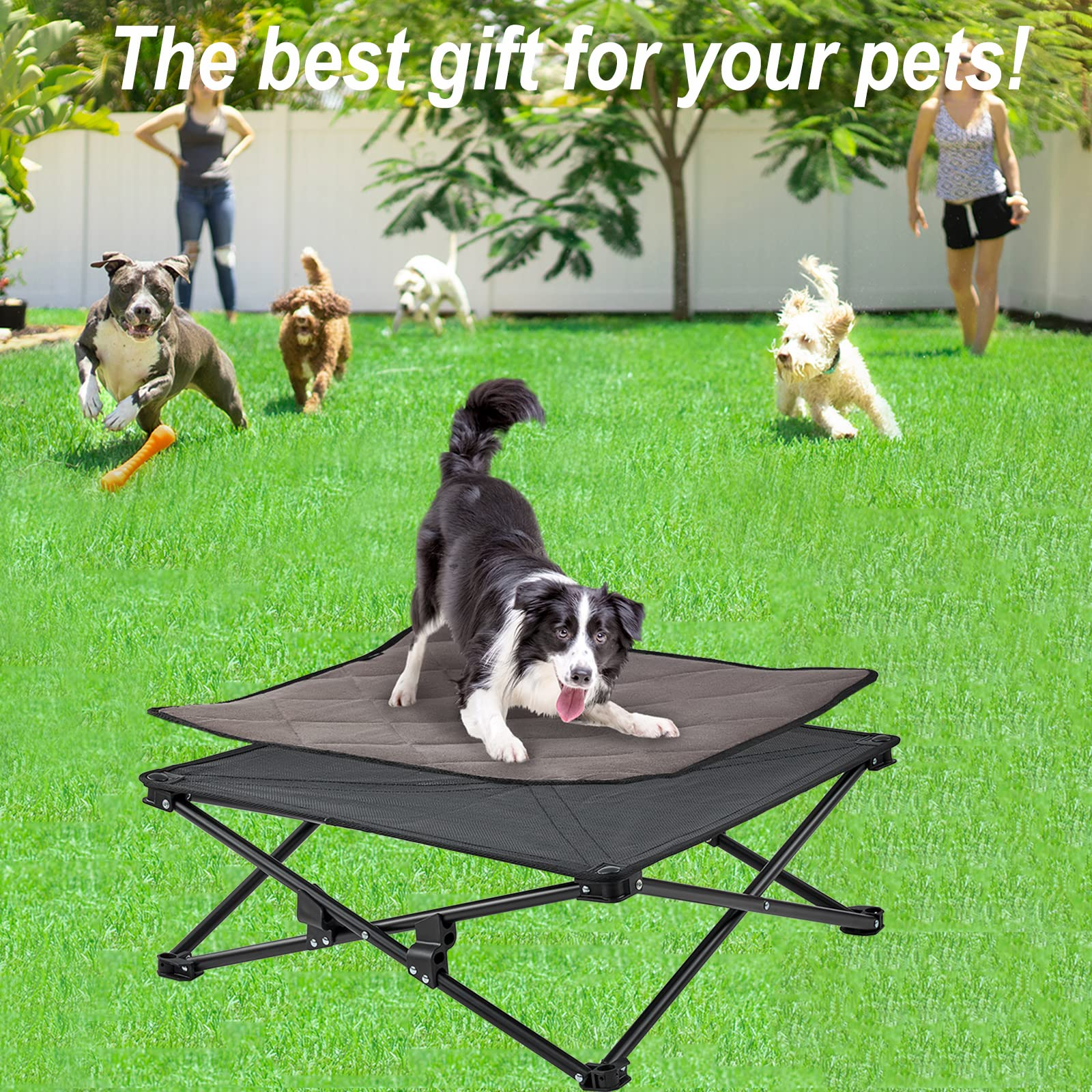 kingcamp-pets-elevated-outdoor-raised-mat-dog-cot image 6