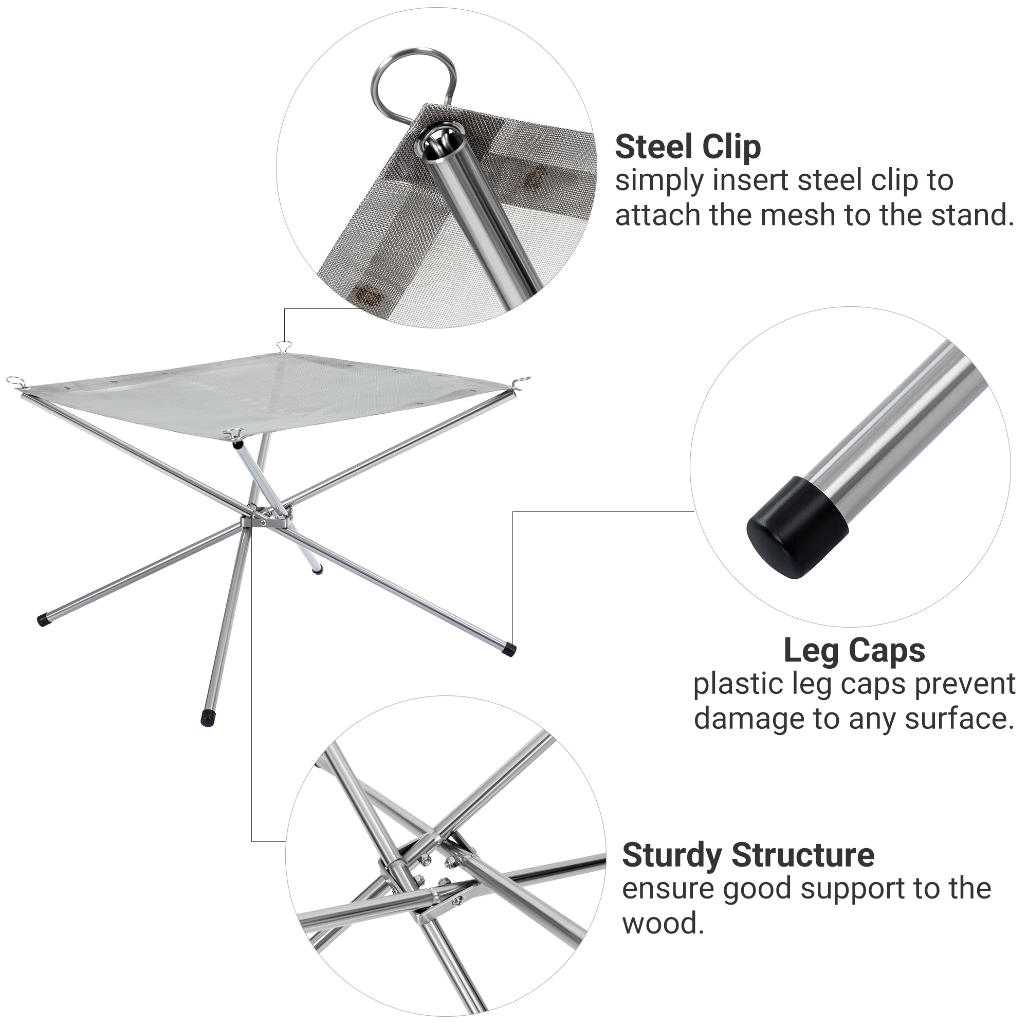 kingcamp-portable-fire-pit-for-camping-foldable-stainless-steel-mesh-fire-pit-wi image 4