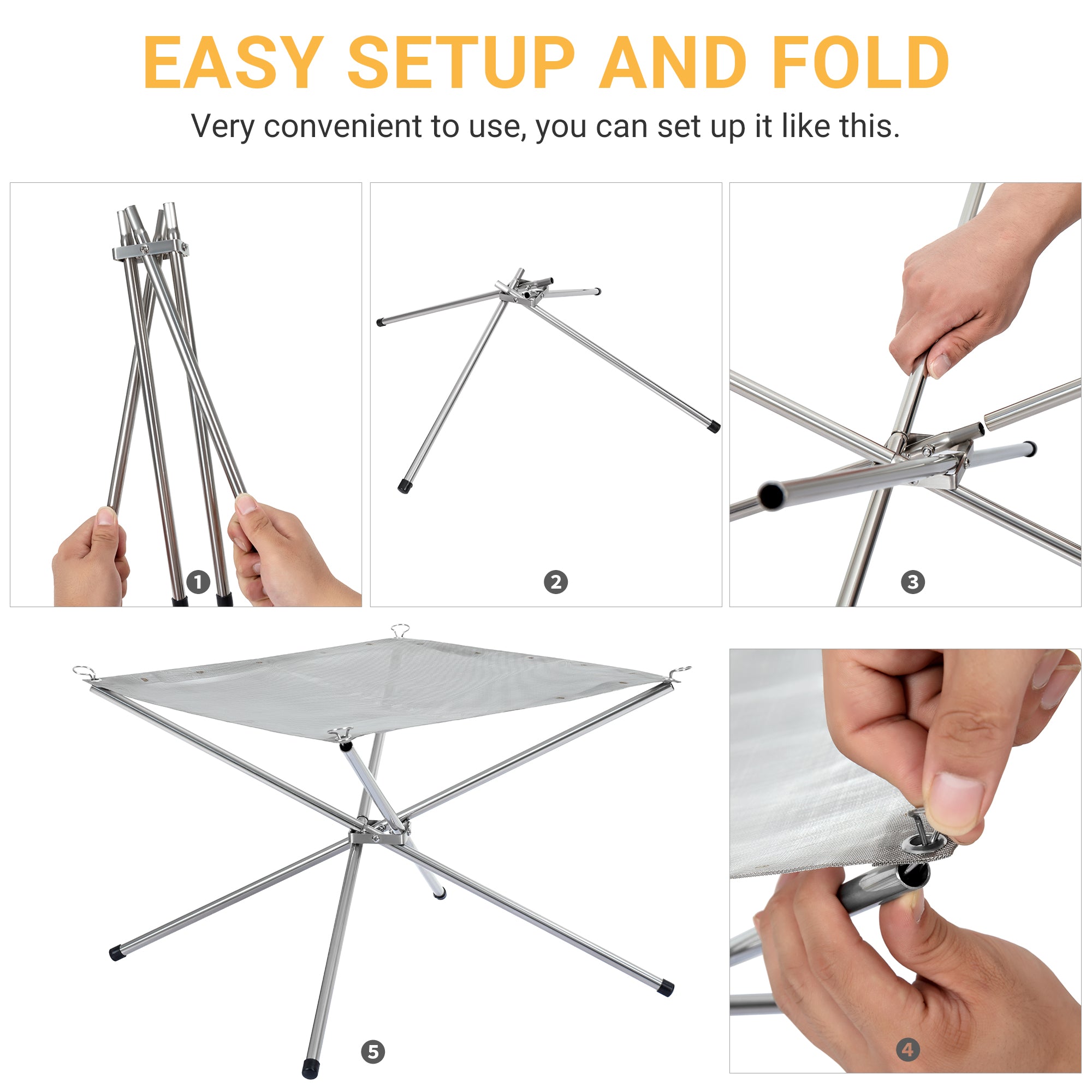 kingcamp-portable-fire-pit-for-camping-foldable-stainless-steel-mesh-fire-pit-wi image 5