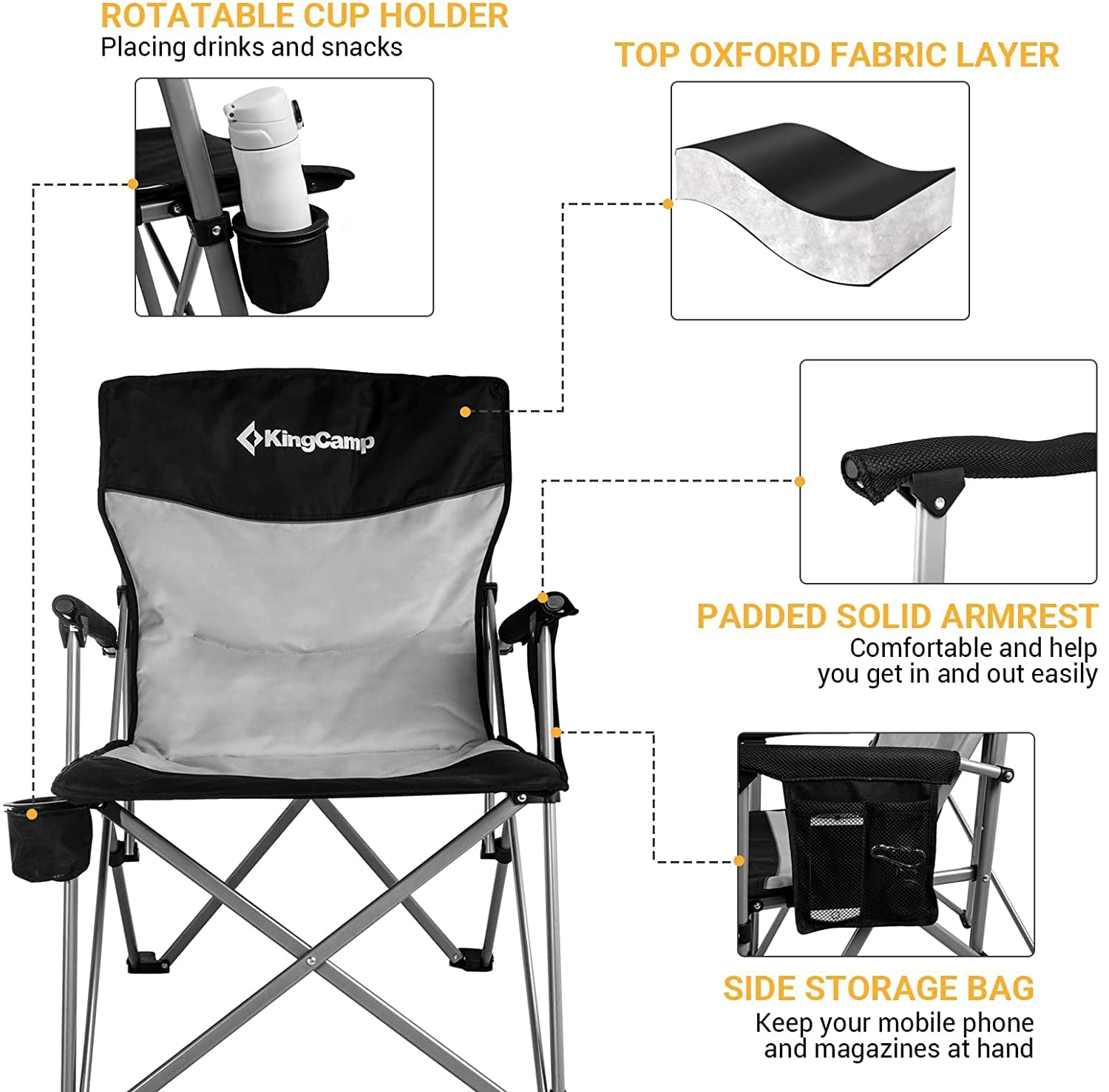 kingcamp-folding-padded-camping-chair-with-high-back-and-cup-holder image 5