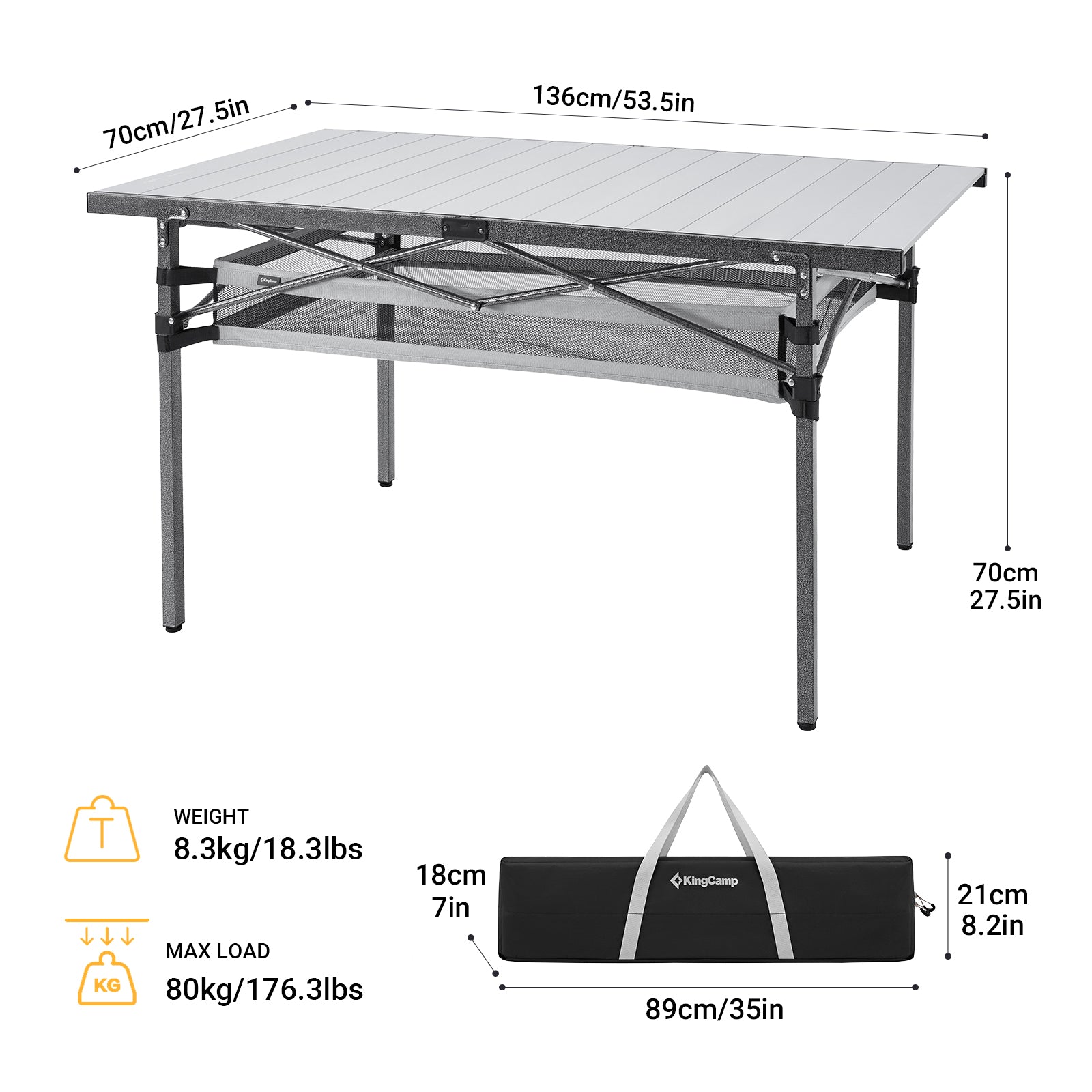 kingcamp-aluminum-roll-up-table-with-storage-layer-53x27 image 3