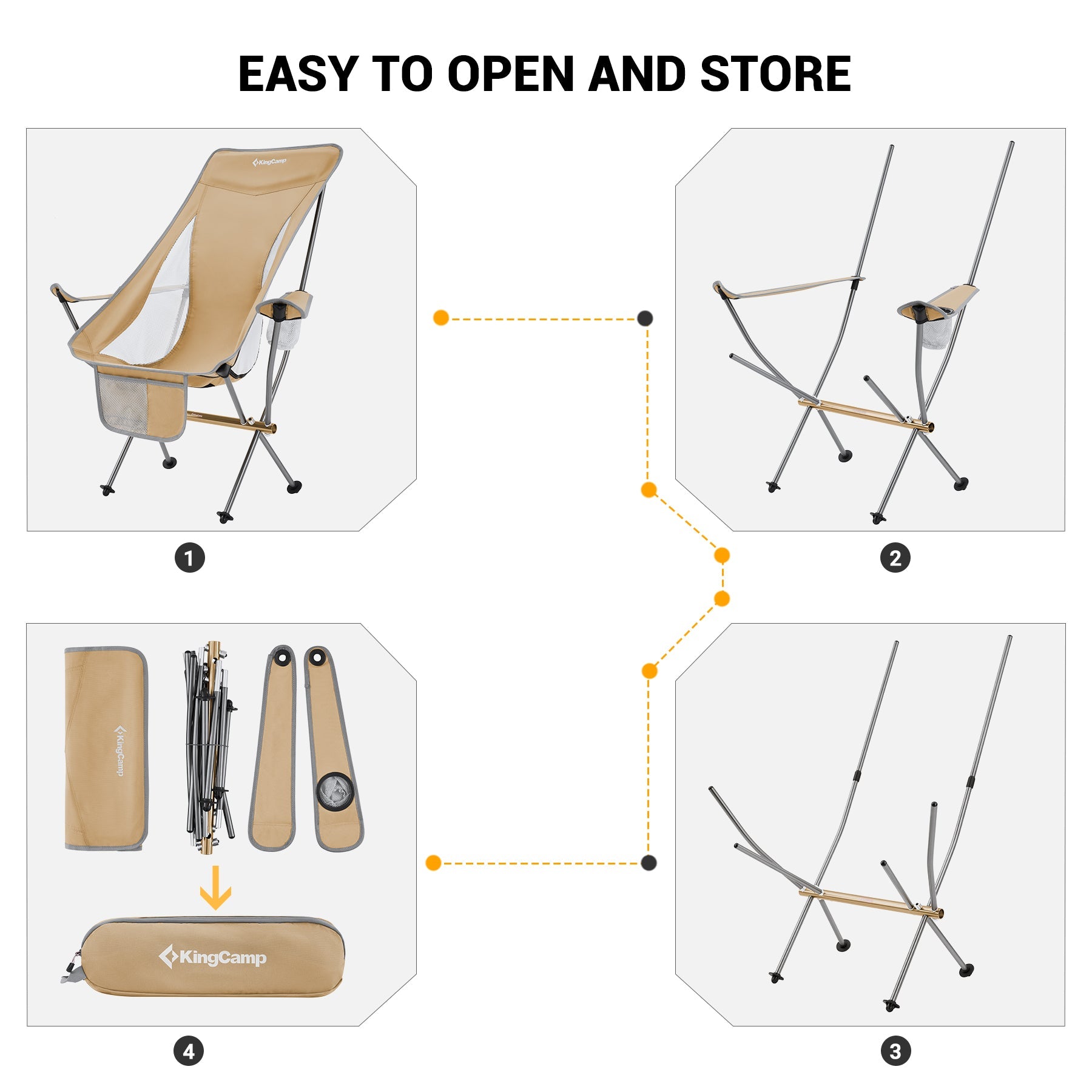 kingcamp-lightweight-highback-camping-chair-khaki image 5