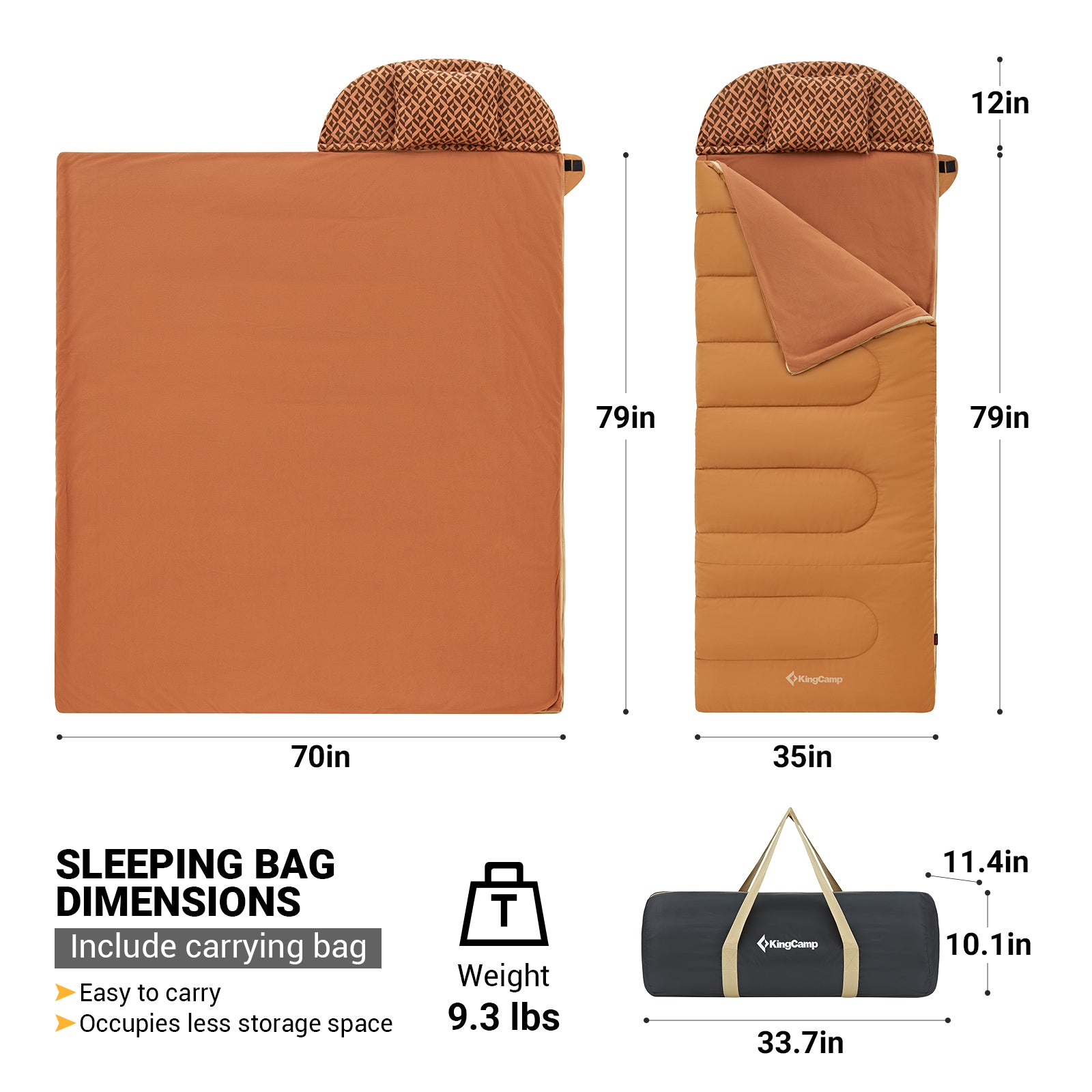 kingcamp-3-in-1-sleeping-bag-with-removable-fleece-liner image 3