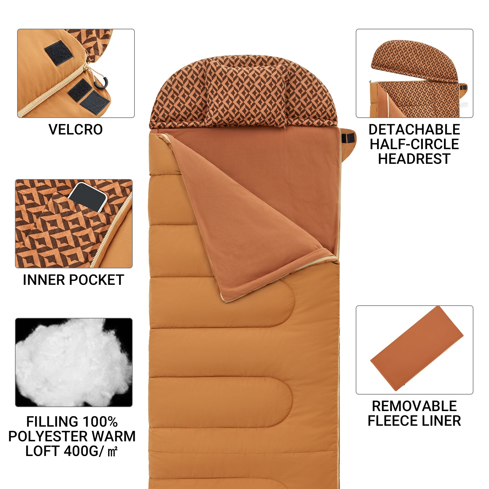 kingcamp-3-in-1-sleeping-bag-with-removable-fleece-liner image 5