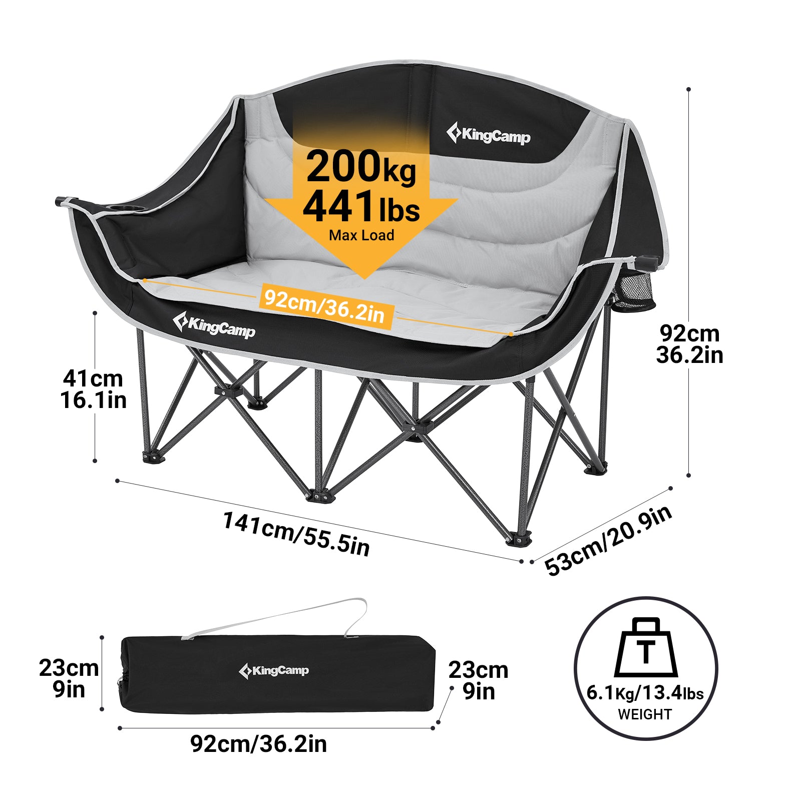 kingcamp-canna-c20-loveseat-double-seat-chair image 8
