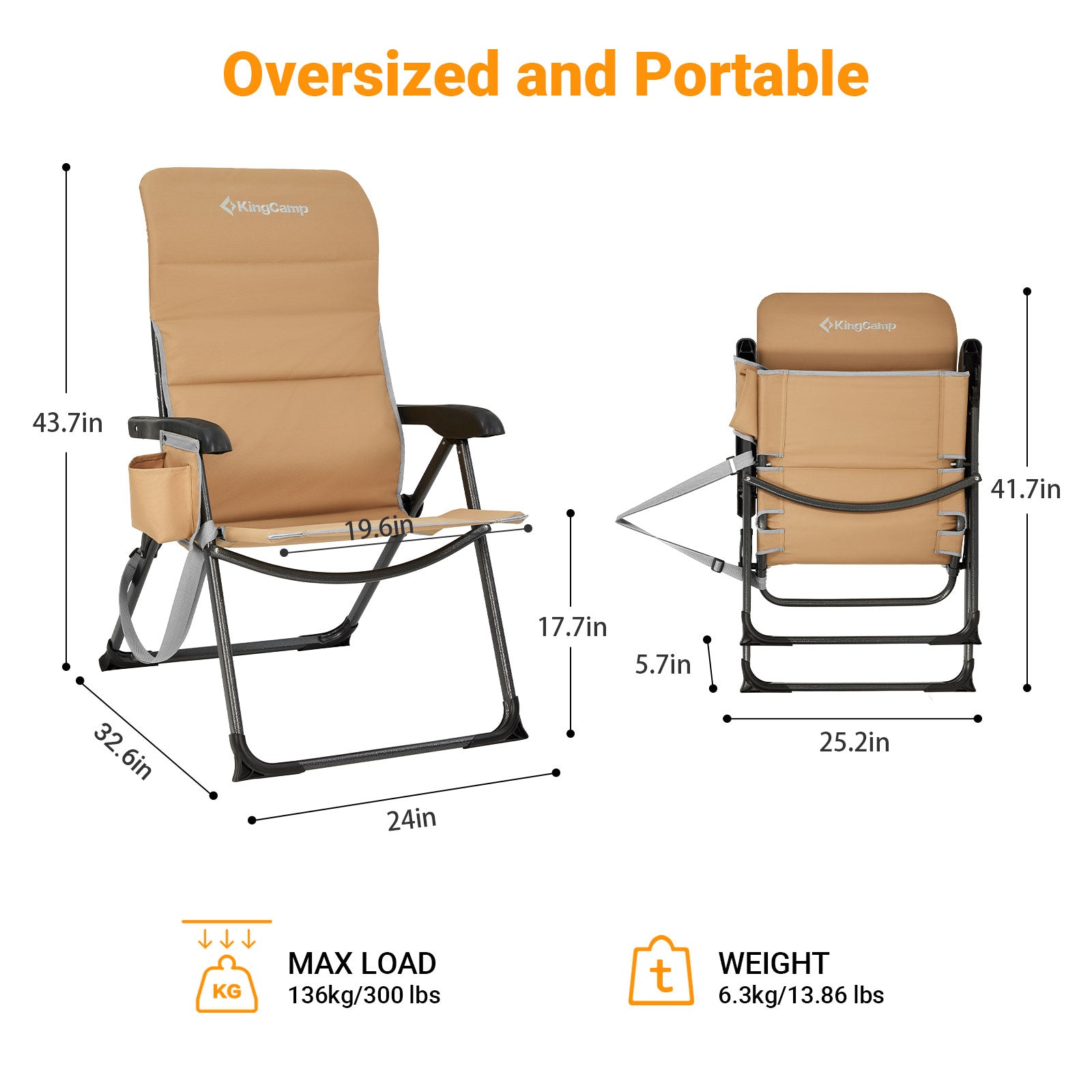 kingcamp-ergonomics-adjustable-high-back-camping-chair image 2
