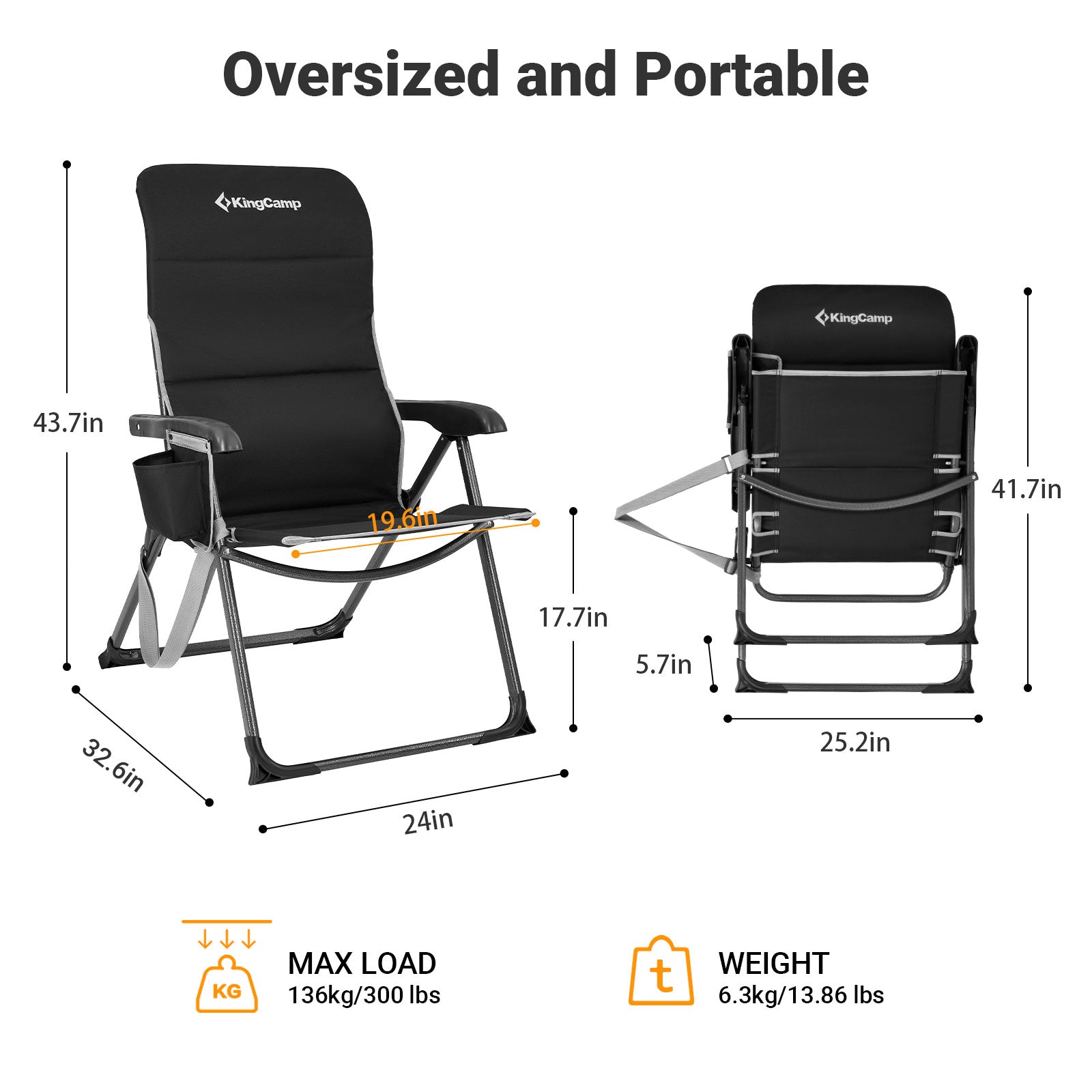 kingcamp-ergonomics-adjustable-high-back-camping-chair image 7