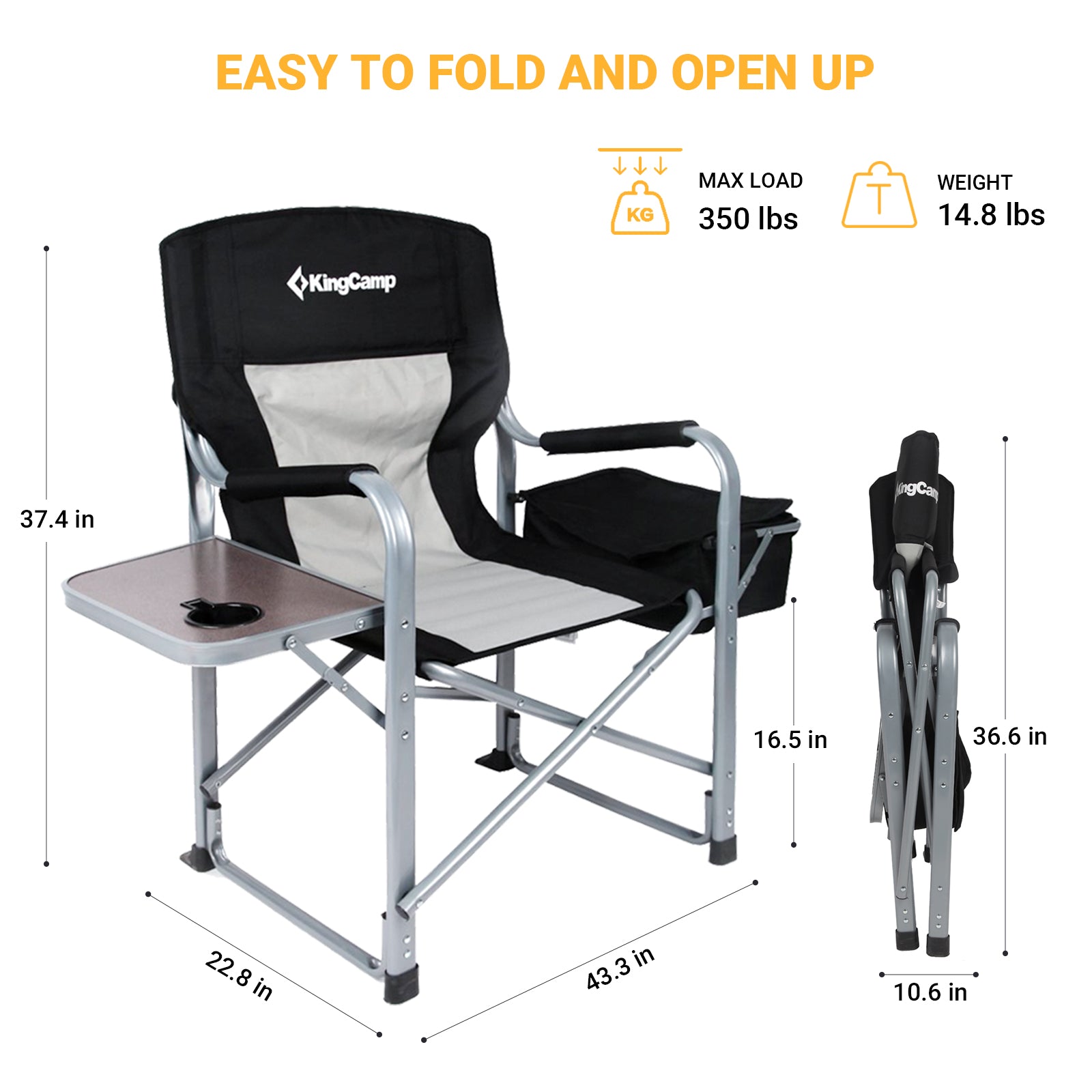 kingcamp-oversized-padded-folding-director-chair image 2