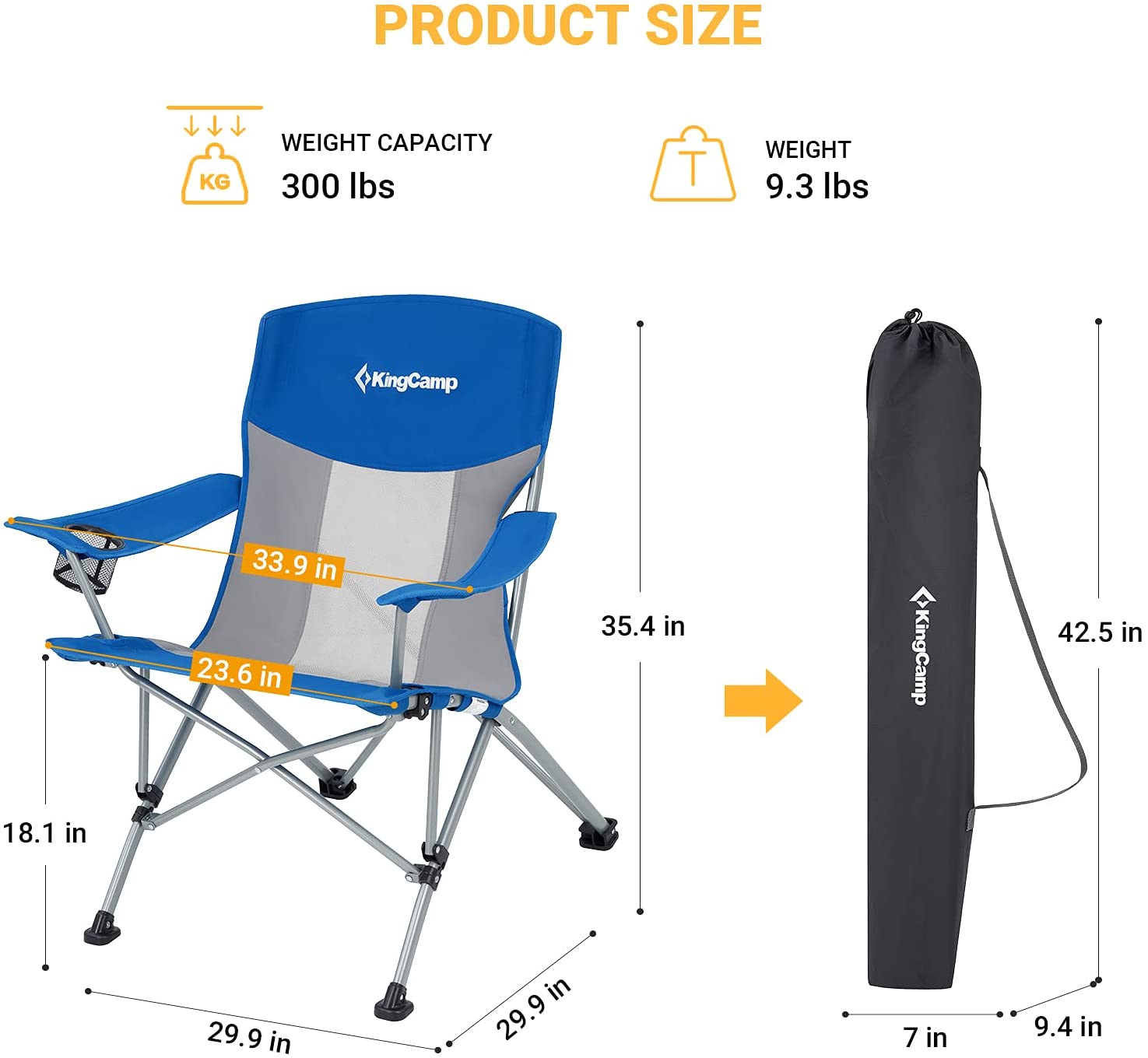kingcamp-mesh-oversized-camping-chair-with-cup-holder image 3