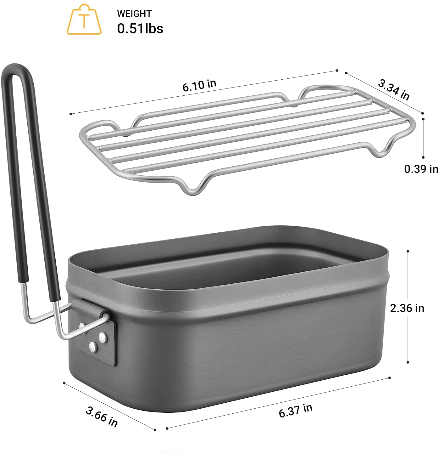 kingcamp-mess-kit-aluminum-camping-cookware-portable-bento-box image 4