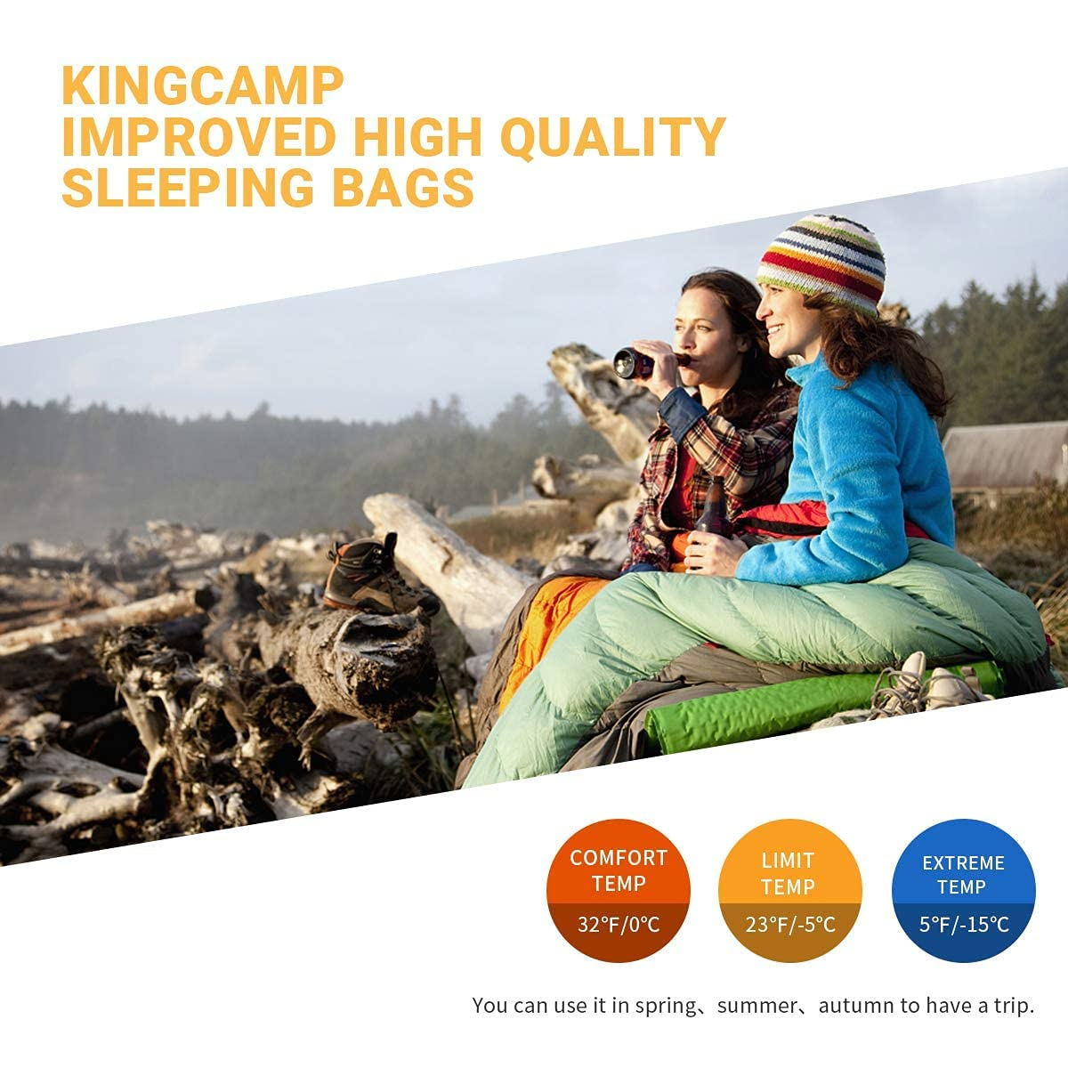 kingcamp-desert-300-mummy-3-season-sleeping-bag-synthetic-insulation image 3