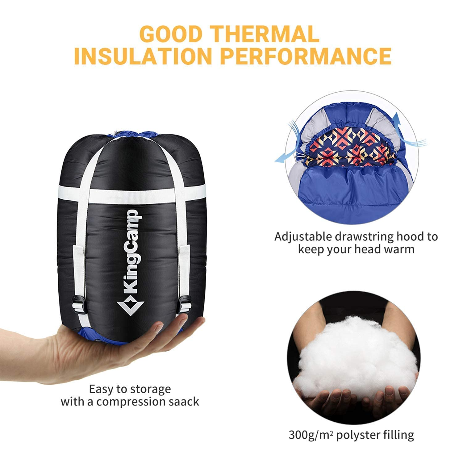 kingcamp-desert-300-mummy-3-season-sleeping-bag-synthetic-insulation image 5