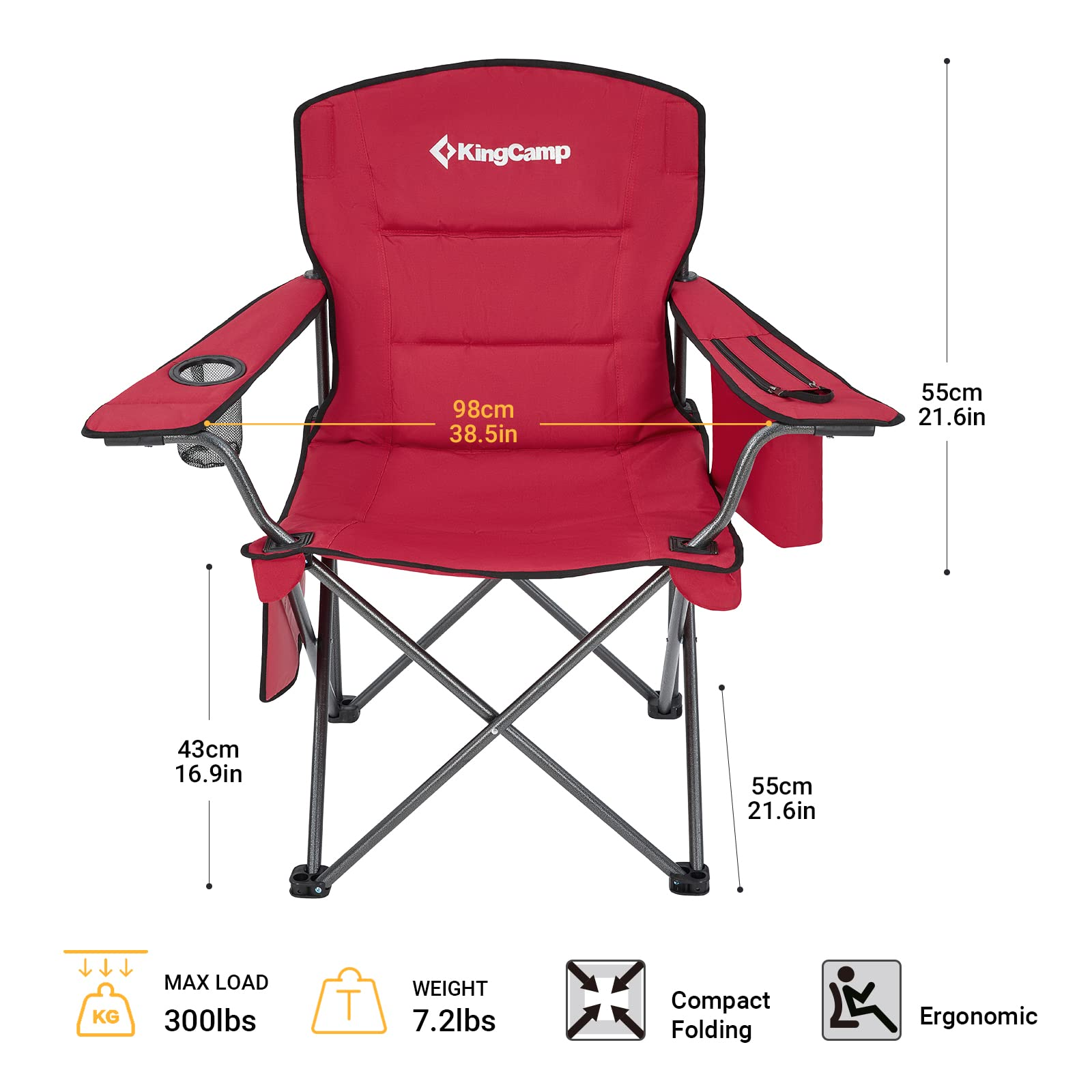 kingcamp-oversized-padded-arm-chair-with-cooler image 8