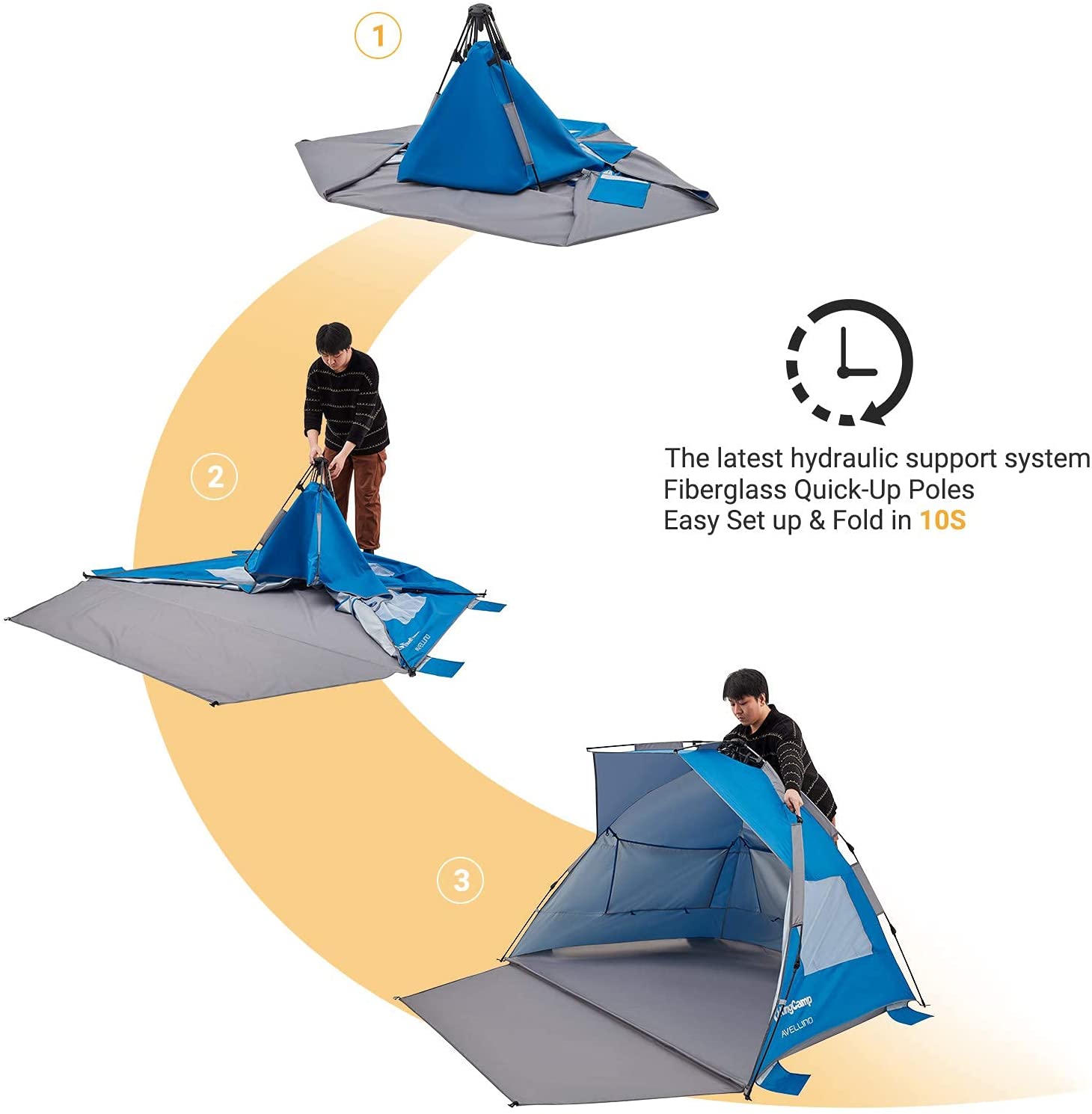 kingcamp-pop-up-beach-tent-sun-shelter-4-person-upf50 image 6