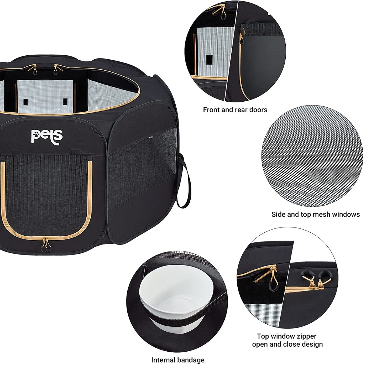 kingcamp-pets-portable-pet-playpen-folding-dog-kennel-tent image 3