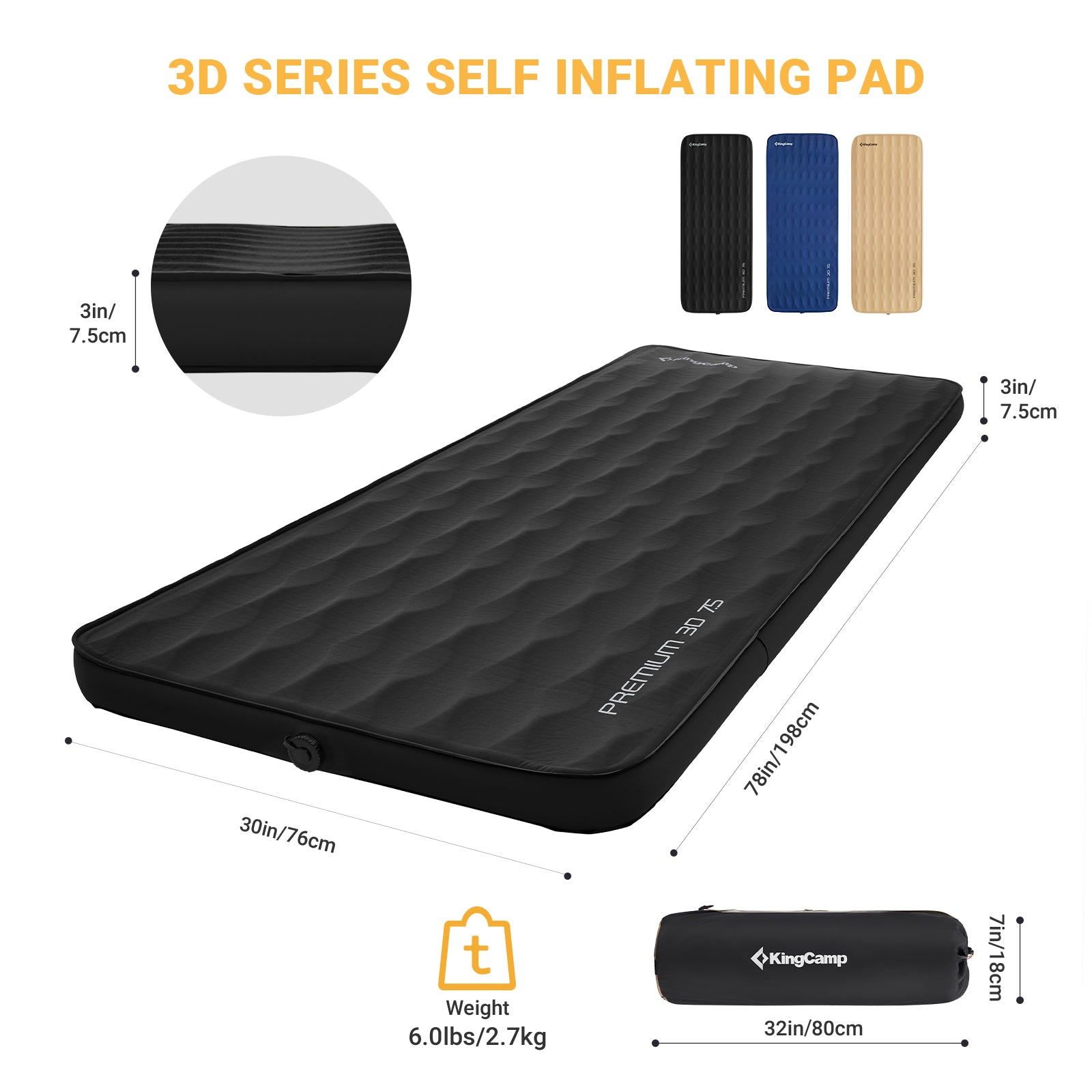 kingcamp-premium-3d-7-5-self-inflating-double-single-sleeping-mattress image 7