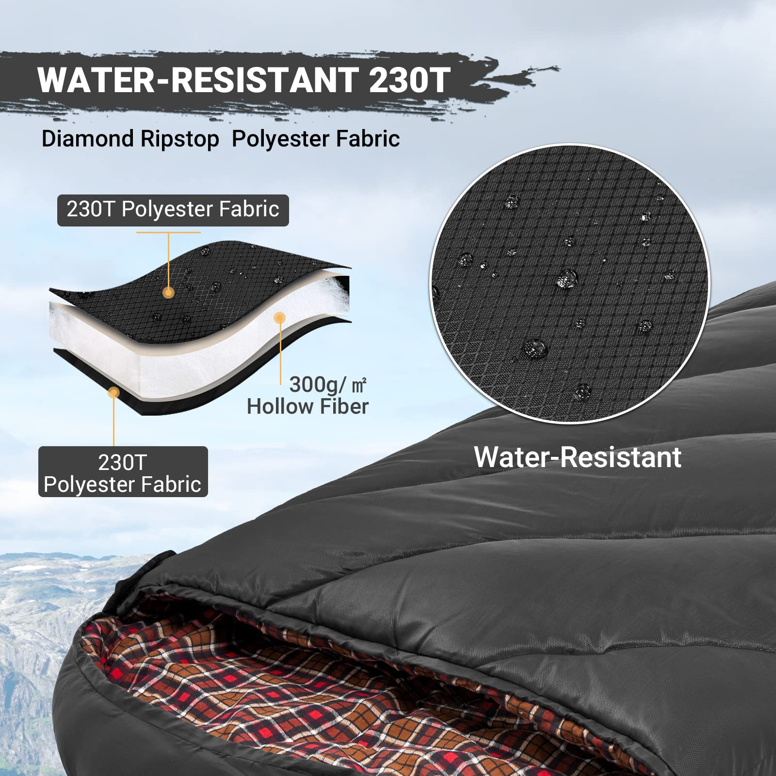 kingcamp-youth-extra-wide-sleeping-bag-for-teens-3-4-season image 7