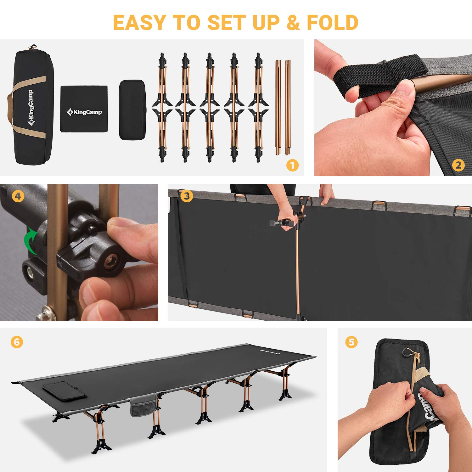 kingcamp-compact-folding-camping-cot-heavy-duty image 7