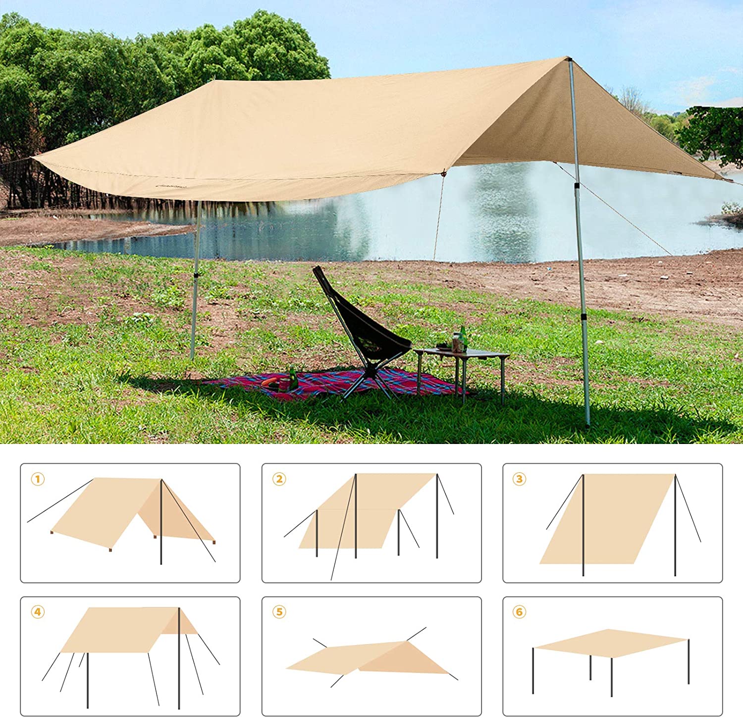 kingcamp-waterproof-ultra-lightweight-tent-tarp-sun-shelter image 6