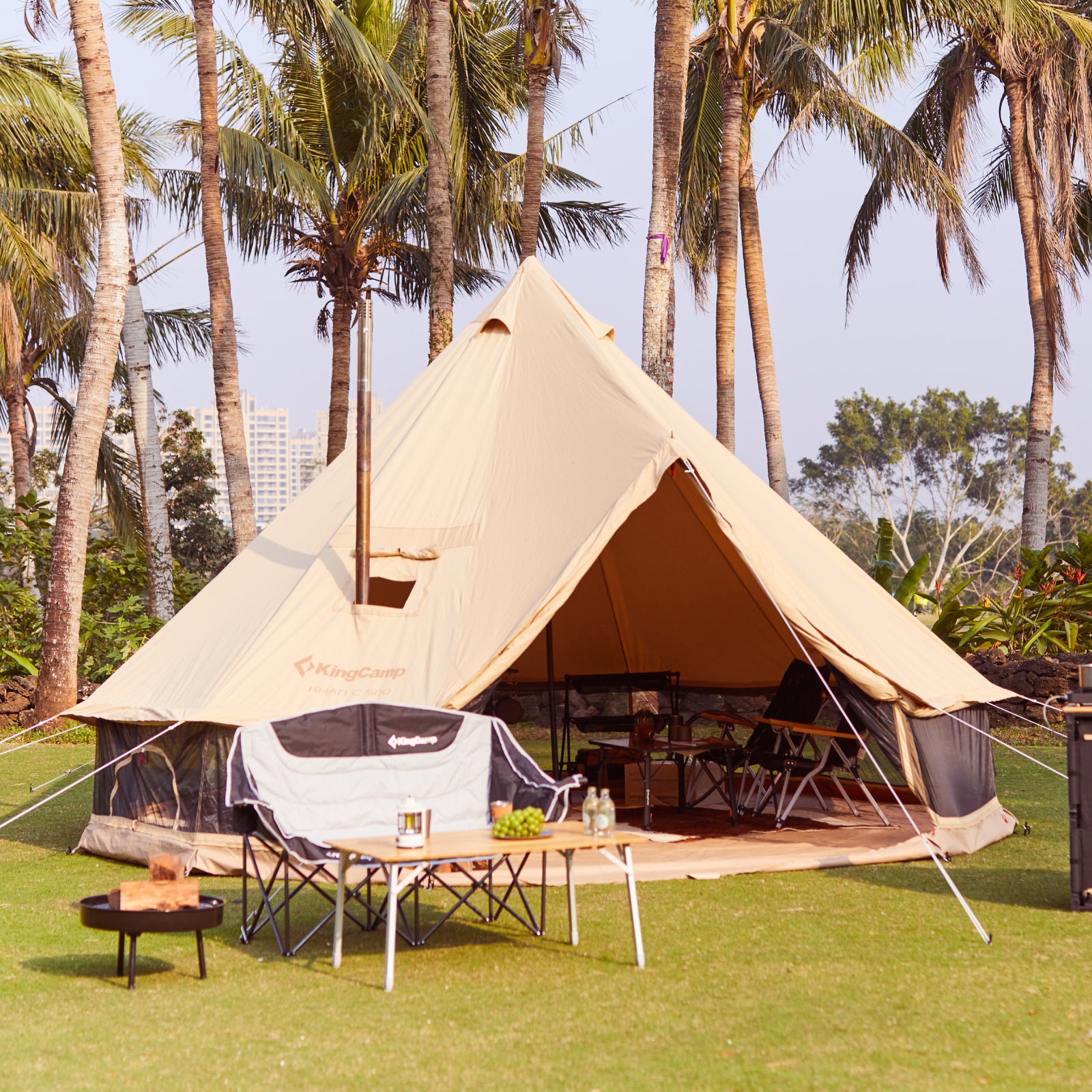 kingcamp-khan-c-400-500-4-season-bell-tent-poly-cotton-glamping-tent image 3