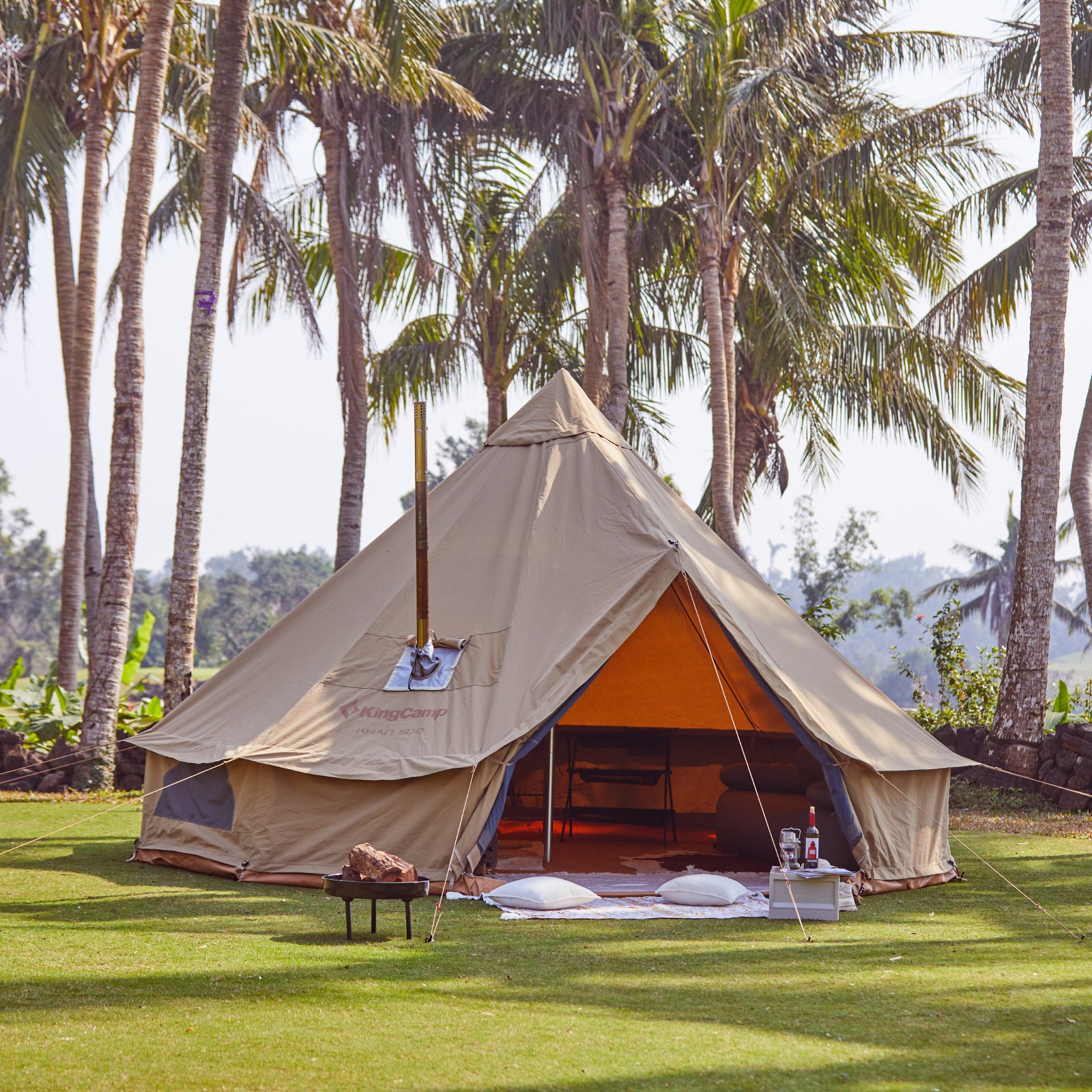 kingcamp-khan-340gsm-tc-canvas-4-season-bell-tent-heavy-duty-glamping-shelter image 4