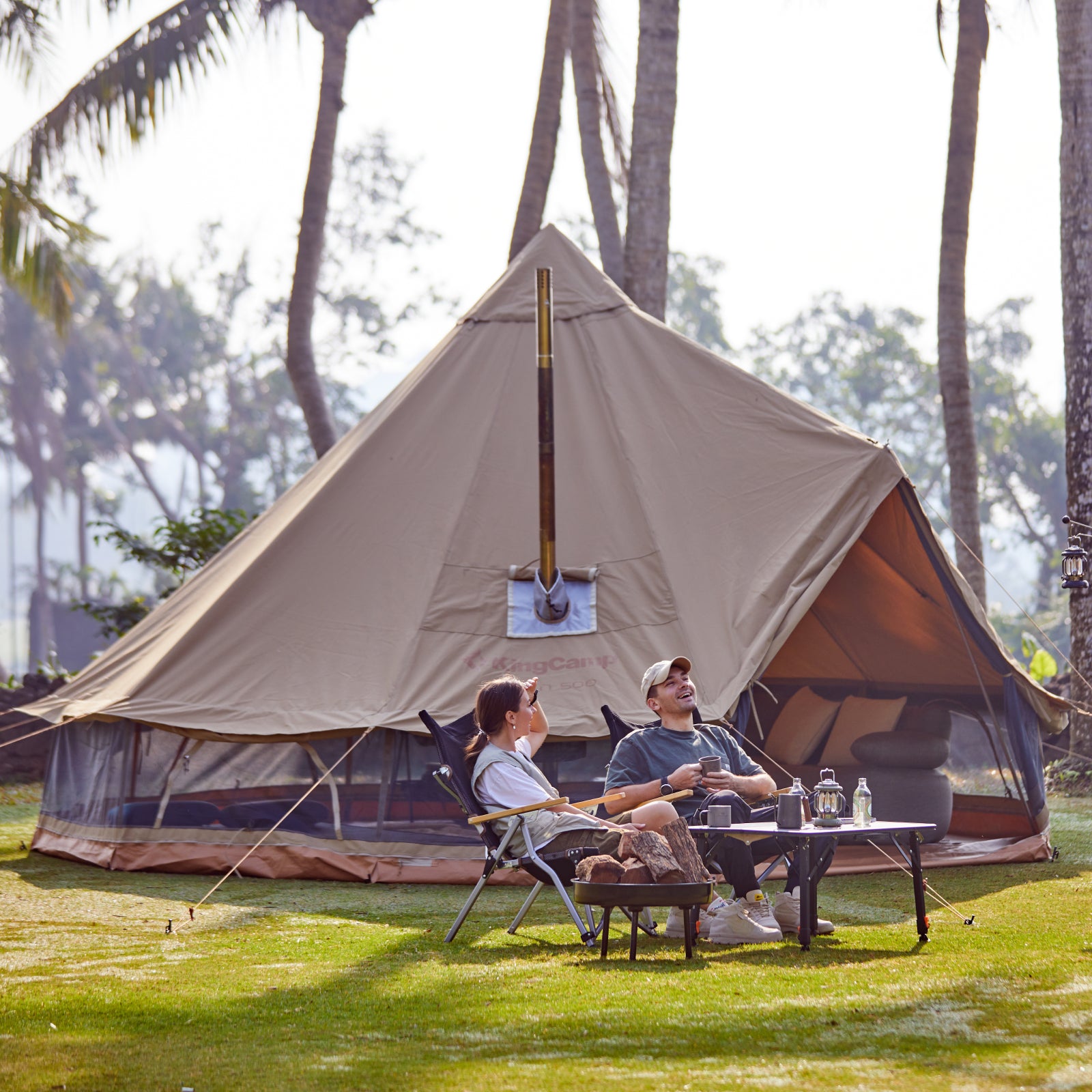 kingcamp-khan-340gsm-tc-canvas-4-season-bell-tent-heavy-duty-glamping-shelter image 3