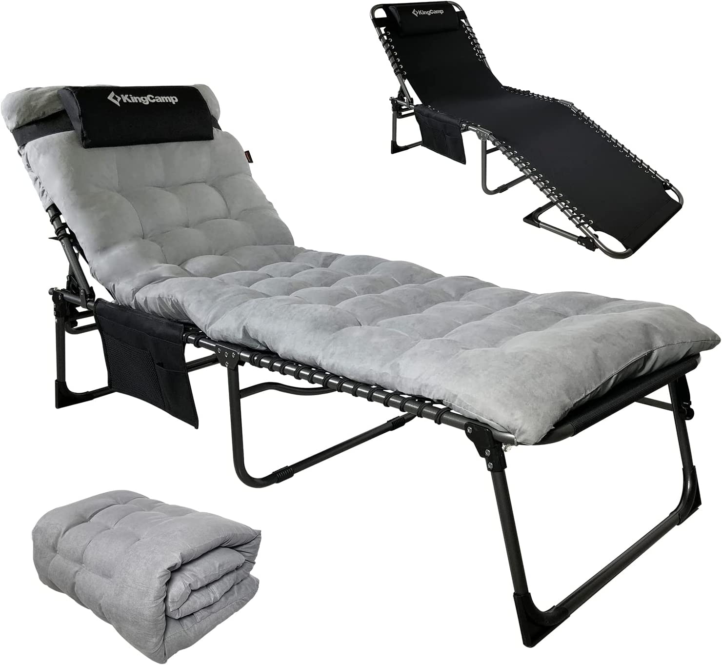 kingcamp-folding-chaise-lounge-chairs-with-mat-4-position-reclining image 1