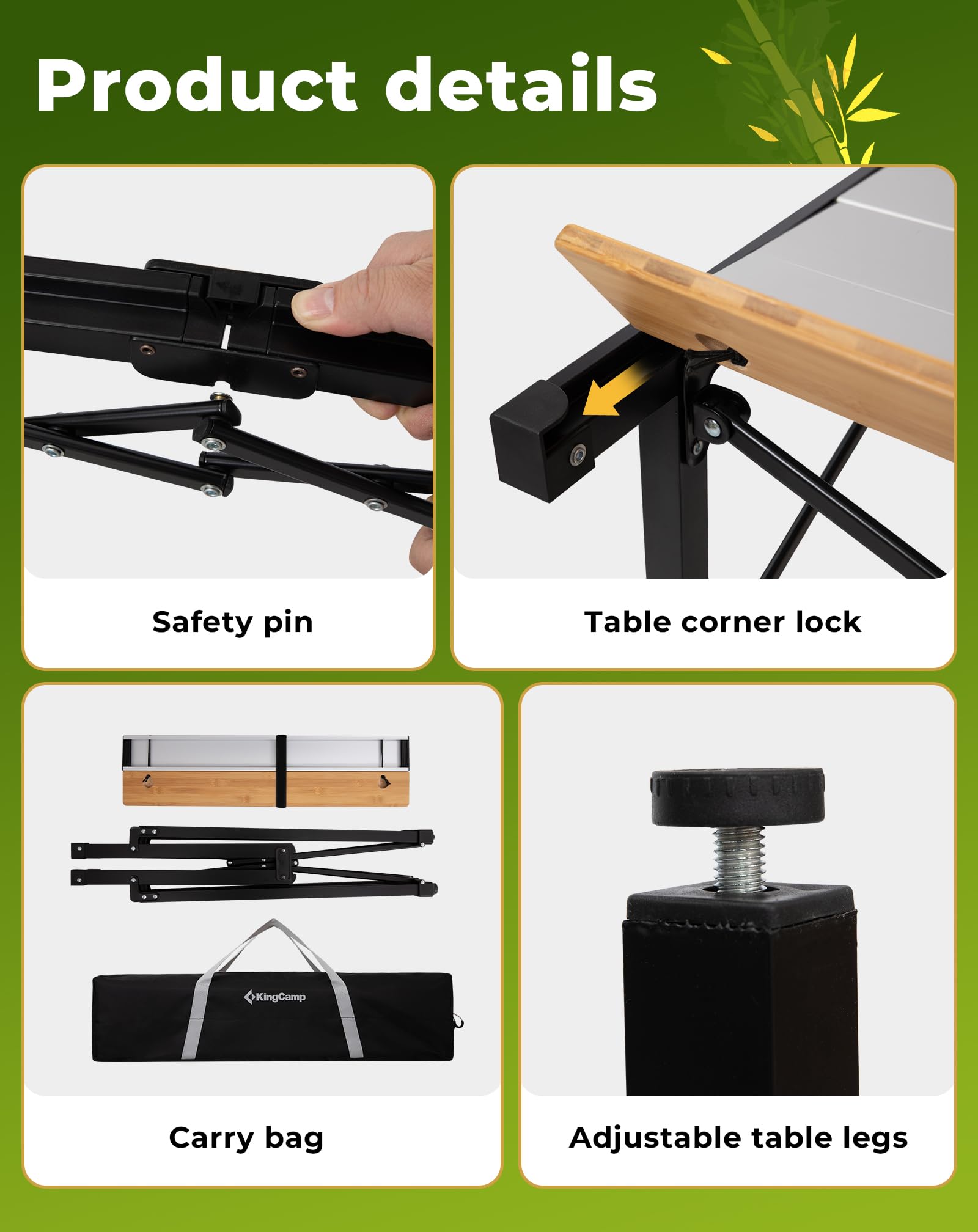 kingcamp-granite-pro-m-folding-aluminum-table-40x27-roll-top-camp-table-with-bam image 6