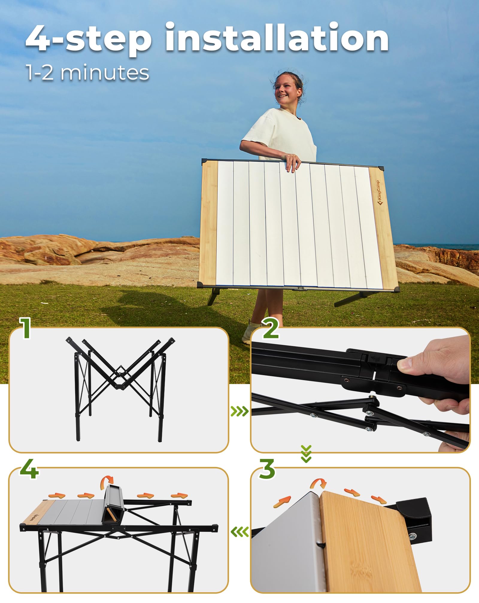 kingcamp-granite-pro-m-folding-aluminum-table-40x27-roll-top-camp-table-with-bam image 7