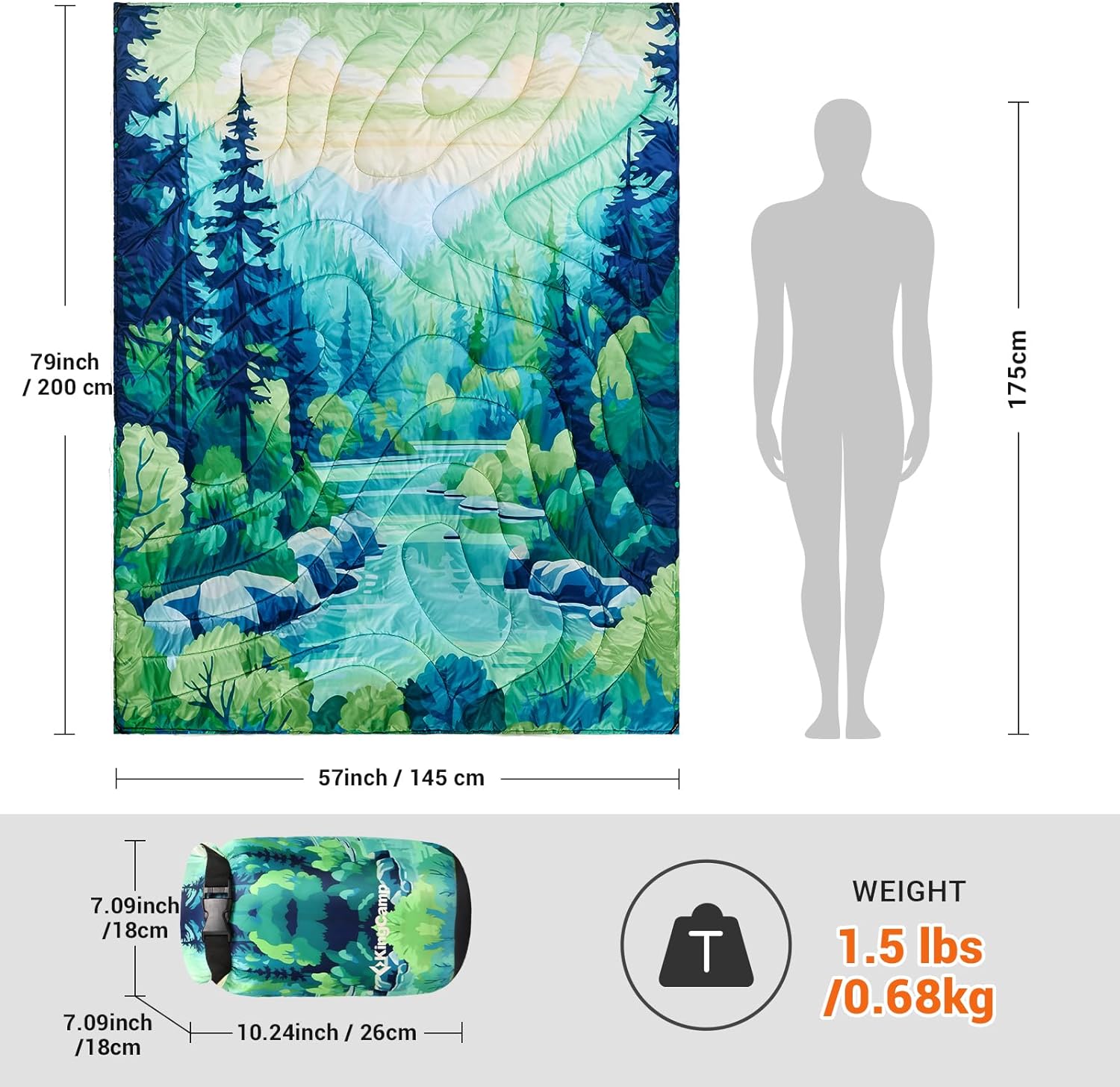 kingcamp-smart-150-travel-blanket-multipurpose-throw-emergency-sleeping-bag image 3
