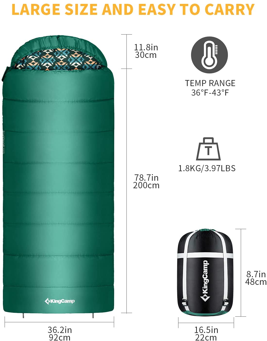 kingcamp-3-season-camping-sleeping-bag image 2