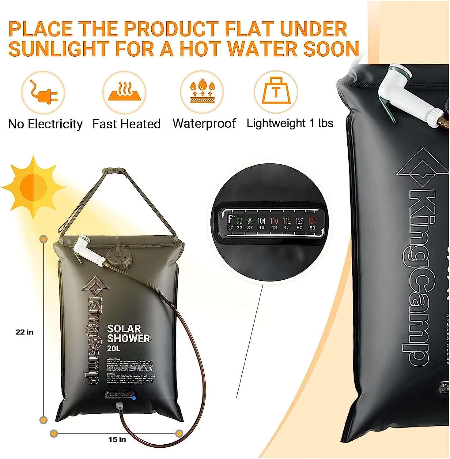 kingcamp-single-room-shower-tent-with-solar-shower-set image 7