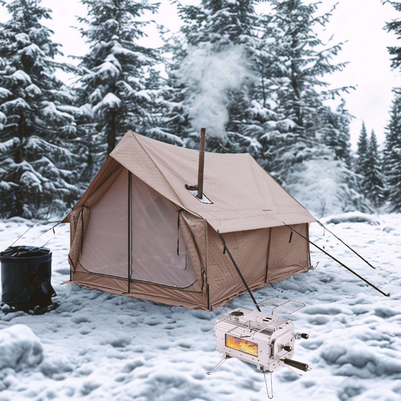 kingcamp-winter-camping-bundle-mountain-in-c4-insulated-tent-surefire-tent-stove image 1
