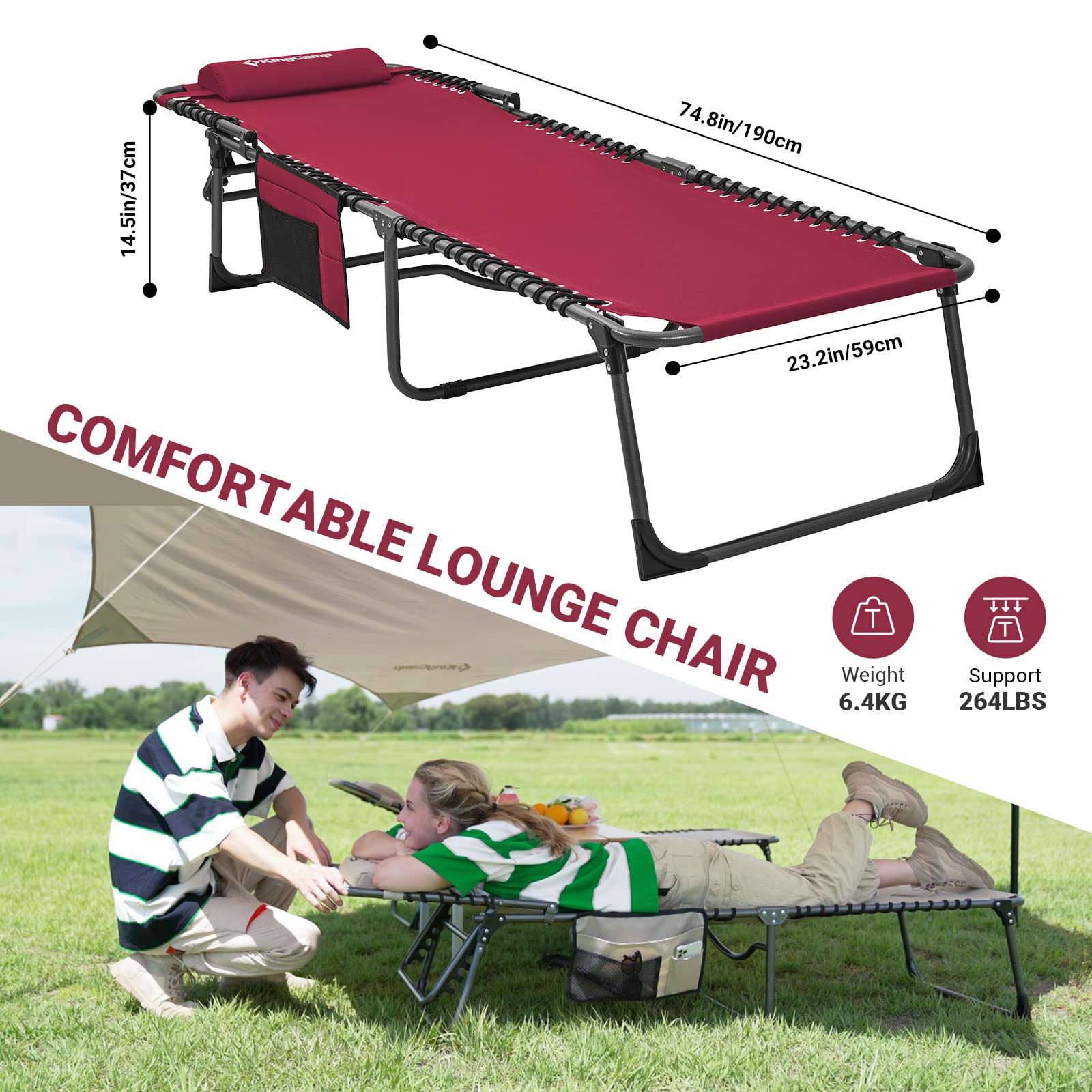 kingcamp-berlin-classic-adjustable-cot-lounge-chair image 5
